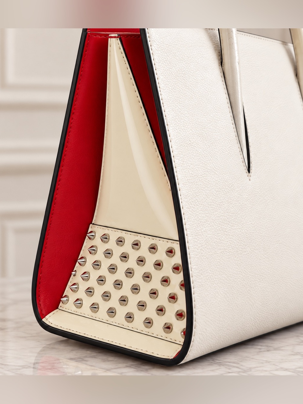 Christian Louboutin Paloma Medium Leather Tote – Ivory/White with Red Interior! - Picture 12 of 17